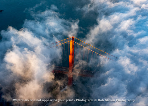 Golden Gate Bridge Tower Peeking Out of the Fog