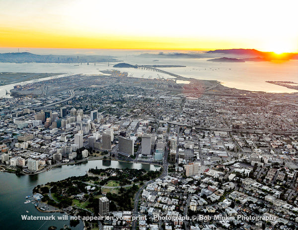 Golden Sunset over Oakland - Bob Minkin Photography