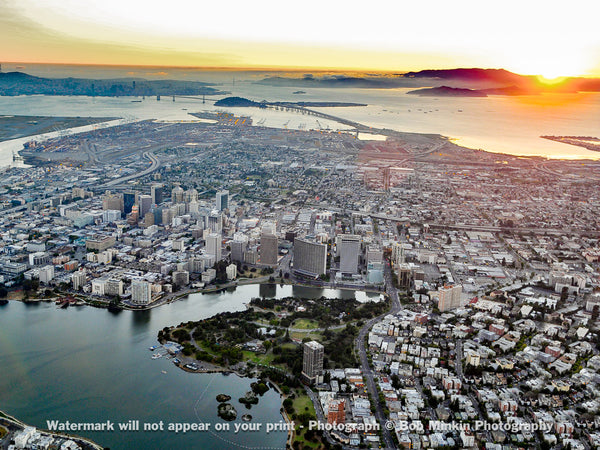 Golden Sunset over Oakland II - Bob Minkin Photography